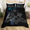 Hockey täcke omslag 2/3st hockey sports täcker omslag polyester hockey puck boll king queen size quilt cover för barn pojkar