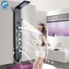 Système de douche légère à LED Colonne de douche de bain Black Rain Waterfall Panneau de douche Robinet Bidet avec des jets de massage de poignée