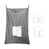 Laundry Bags Back Of Door Clothes Hamper Space-Saving Accessories With 2 Hooks Floating Bag For Bathroom