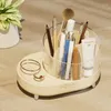 Boîtes de rangement Créatic Rotary Makeup Brush Container Desktop Cosmetics Box divisé porte-stylo