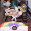 Радуга Unicorn с днем рождения торт Topper Topper Topper Wedding Kids Deby Shower Party выпекать десерт торт