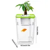 Akryl Fish Tank Fish Grönsaker Symbiotiskt gratis vatten Desktop Aquarium Office Desk Transparent Fish Bowl Originalitet