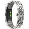 Accessori Canda di guardia per Fitbit Charge 2/3/4/5 Bracciale metallica Forma metallica in metallo 18 mm cinturino da polso in lega di zinco per Fitbit Charge 5 4 3 2