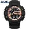 스포츠 시계 위장 시계 밴드 Smael Men Watch 50m 방수 탑 S Thock Watch Men Led 1366 디지털 손목 시계 군용 Q0274a