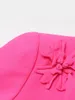 Kvinnors kostymer Fashion Sacklajacka 2024 Spring Autumn Polo krage Tunga 3D Flower Blazers Coat Loose Long Sleeve Temperament Top