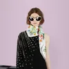 Designer de seda impresso Scraf para mulheres viagens itens essenciais de primavera e verão