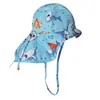 Strand solskyddsmedel fiskare hatt blå haj mjukt ljus sommar fold sun hat cap 1-4 år småbarn baby barn flickor pojkar anti-uv cap