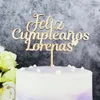 Personalized name Happy Birthday in spanish Cake Topper,Custom gold Children's Birthday Cake Topper,Stylish Topper Party Decor