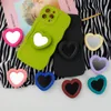 Korea Ins Cute Love Heart Mirror Lazy Griptok Bracket voor iPhone 14 Plus Accessoires Grip Tok Silicone Phone Holder Ring Stand