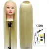 High Temperature Fiber Mannequin Head Training Head for Hairdressing Doll Head Training Head Kit with Free Braiding Tool