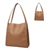 PU Tote Bag Large Capacity Trendy Shoulder for Girl Women Versatile Lady Purse Solid Color Shopping Handbag 240410