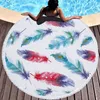 Cirkel strand handdoek kleurrijke veer ronde douche badhanddoeken microfiber yoga mat bank cover tapijtdeken 150 cm met kwastje