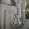 Joylove japanska hushållsstegen transparent akryl bärbar teleskopisk fällbar stege lagring trestegs pedalplaststeg