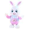 Plush dockor Robot Rabbit Dancing Singing Electronic Rabbit Music Robot Animal Rhythm Drum med LED Söta elektriska husdjur Toys Childrens födelsedagspresenter J240410