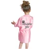 Kimono Robes Girls Birthday Letter Silk Satin Enfants Enfants Pain de nuit Bathrobe de nuit pour le mariage pour le mariage Spa Party Rob