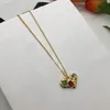 Designer Love Gemstone Necklace Heart Shaped Pendant Necklaces Womens Fashion Gems Neck Chains Metal Forge Gold Silvery Necklaces Charm Neck Lace