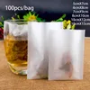100 st/set engångsvärmeförseglade tepåsar flerstorlek filterpåse tom påse med kaffepulver full biologiskt nedbrytbar filter papperspåse