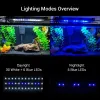 100-240V 6W 12-18 "LED Aquarium super brillant LEDS BLANCHES BLEUTES AVEC BRACKETS EXTENSIBLE POUR 28-50 CM