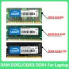 RAMs Memoria DDR4 DDR3 DDR3L DDR2 2GB 4GB 8GB 16GB 667 800 1333 1600 1866 2133 2400 2666 3200 MHz