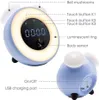 LED Digital Alarm Clock Wake Up Light Clock Table Lamp with Sunset Mode Night Light for Children Bedroom Decor Desk Alarm Watch