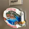 Werelderfgoedstad van Trojil Kroatië toeristische souvenir kaartvorm venster naar Kroatia 3D hars koelkast magneten geschenken idee