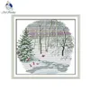 Joy Sunday Suburban Four Seasons-Winter Chinese Cross Stitch Kits landskap räknat tryckt korsstygntyg