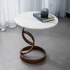 Nordic Modern Rock Board Bank Corner Table salontafel Italiaans licht Luxe meubels Kleine ronde tafel Kleine appartemententafel