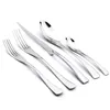 Dinnerware Sets JANKNG 30Pcs Cutlery Stainless Steel Black Serrated Sharp Steak Knife Tableware Mirror Flatware Dropship