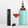 自動ワインコルクスウェルボトルオープナーフォイルカッターセット家庭用キッチンガジェット用のポータブル電気赤ワインストッパーオープナー
