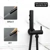 Toilet Sprayer HandHeld Bidet Jet Shattaf Set Wall Mount Faucet Valve Wash Diaper Shower Bathroom for Wowen Anal Wash Matt Black