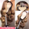 13x4 13x6 HD Highlight Lace Frontal Human Hair Honey Blonde Body Wave Front For Women Glueless Pre Plucked 240401