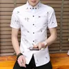 Men's Dress Shirts Fashion Casual Cool Short Sleeve Korean Version Shirt Summer Cotton Slim Trend Large Size Brand Arrival