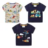 T-shirts Jumping Meters New Arrival Boys T Shirts For Summer Cotton Cartoon Aircraft Embroidery Toddler Kids Tees Baby Tops Clothes 240410