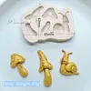3D森林キノコとカタツムリのシリコン型フォンダン型ケーキデコレーションツールキャンディー樹脂粘土チョコレート型M903