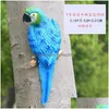 Dekoracje ogrodowe dom DRIY Tree Parrot Scpture Wiselant Montowany na ścianę Dekoracja Dekoracja Park Park Zwierzęs Dostawa Patio Patio Lawn Dhry5