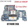 Placa -mãe Nokotion VIWZ1_Z2 LA9063P Placa principal para Lenovo Ideapad Z500 Placa -mãe de 15 polegadas DDR3 GT740M 2GB GPU + CELERON FREE