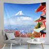 Japan Mount Fuji Tapestry Red Pagoda Tapestry Natural Landscape Tapestry Aesthetic Home Decor Tapestry for Living Room Bedroom