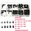 200 pcs Black/Stainles Steel Allen Head Socket Hex Set Set Viete Cupt Assortment Kit + Box (estremità incassata)