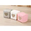 50st Square Kraft Paper Box With Window Chocolate Candy Boxes Transparent Heart Shape PVC Window Cupcake Boxes Wedding Party