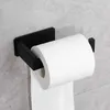 Portacarpa in acciaio inossidabile supporto per toilette per autoadesivo in tessuto per bagno Finitura nera Easy Installation No Vite 240410