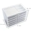 Sieraden Organisator Box Transparante display Case 5 -laag oorbellen kettingring Plastic organiserende dozen Velvet sieradenlade geschenken 240327