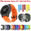 26 22 mm Sport Silicone Watch Band Bandle pour Garmin Fenix 7x 7 7s 6x 6 6s Pro 5x 5 5s 3HR EasyFit Bracelet à libération rapide EasyFit