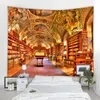 Art Wall Hanging Mystery Library Tapestry Vintage Bücherregal Digitaldruck ganzes Buch