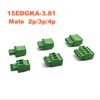 5pcs Pitch 3,81 mm Plug-in PCB Terminal Bloc Broche verticale 2P 3P 4P Connecteur enfichable Male / Femme 15EDGKA + VC MORSETTIERA