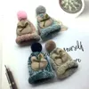 3-10PCS Knitt Bowknot Mini Hats DIY Materiał rzemieślniczy Dzieci Ułapy do włosów Akcesoria do włosów szydełka Ozdoby biżuterii małe czapki