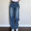 Calça jeans feminino calça de jeans azul escuro