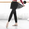 Pantalon de yoga femelle pratiquer les vêtements adultes noirs de danse classique costume de fil jupe de fils de gymnase