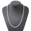 Ed Rope Chain Classic Mens Jewelry 18K White Gold Filled Hip Hop Fashion Halsbandsmycken 24 tum280o