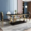 Luxury Kitchen Tables Home Furniture Marble Tabletop Dining Table And Chairs Sets Rectangle Dining Room Table