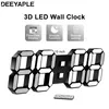 Deeyaple LED Wall Clock Watch Clock 3D LED Digital Modern Design Table Alarm Clock Nightlight Desktop Clock Living Room Bedroom